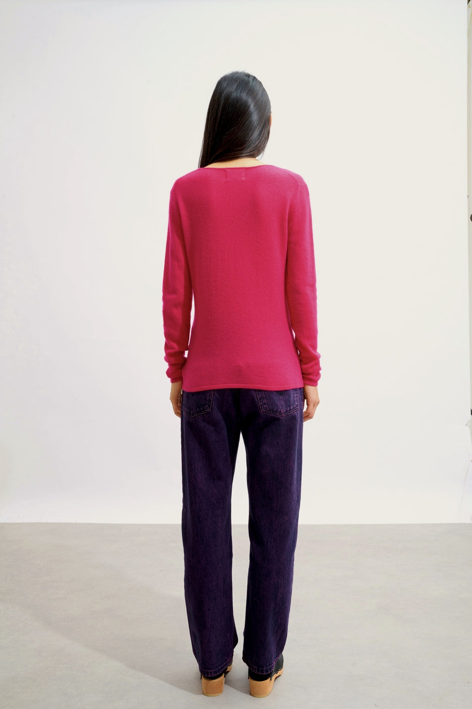 Round-Neck Jumper - Epéna - Fuchsia