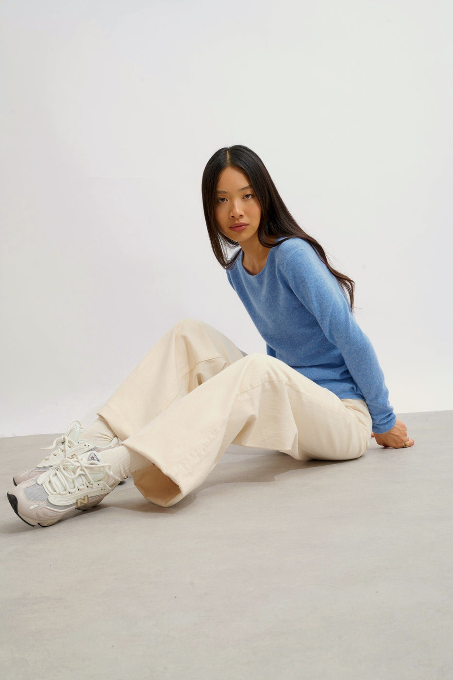 Round Neck Jumper - Epéna - Sky