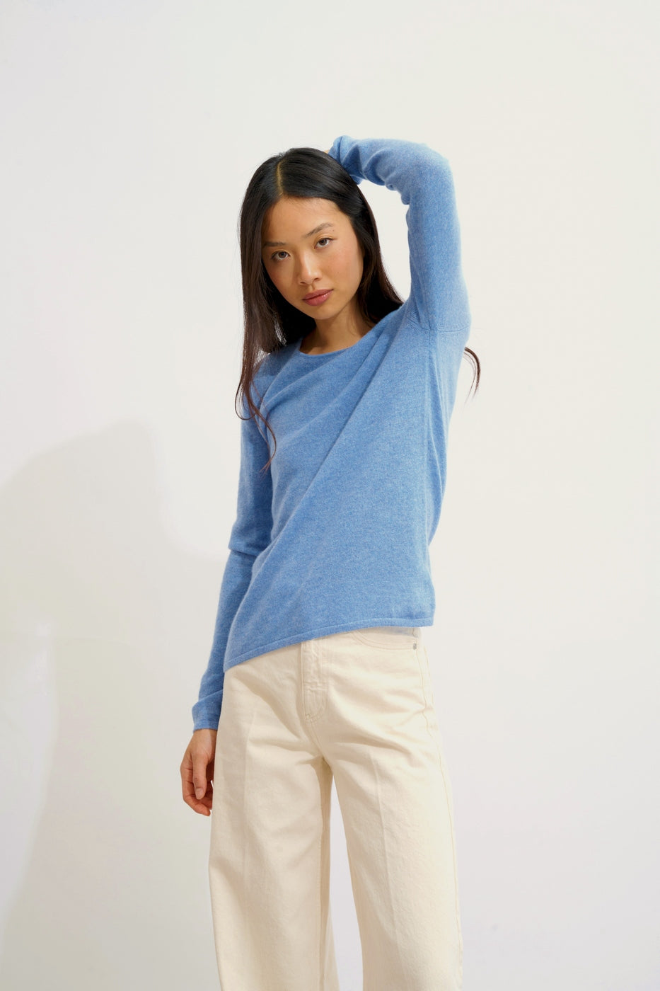 Round Neck Jumper - Epéna - Sky