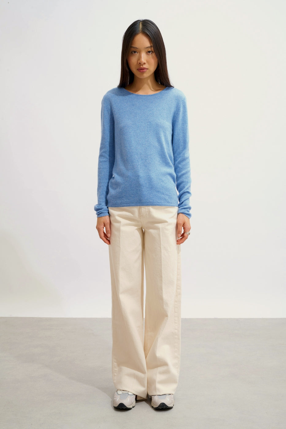 Round Neck Jumper - Epéna - Sky