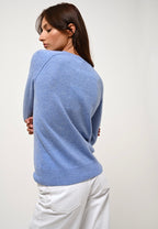 Round Neck Jumper Etret - Sky - 100% 2-Ply Cashmere