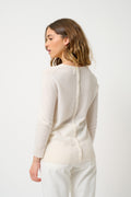 Pull Col Rond Boutonné Dos - Estaris - Ivoire