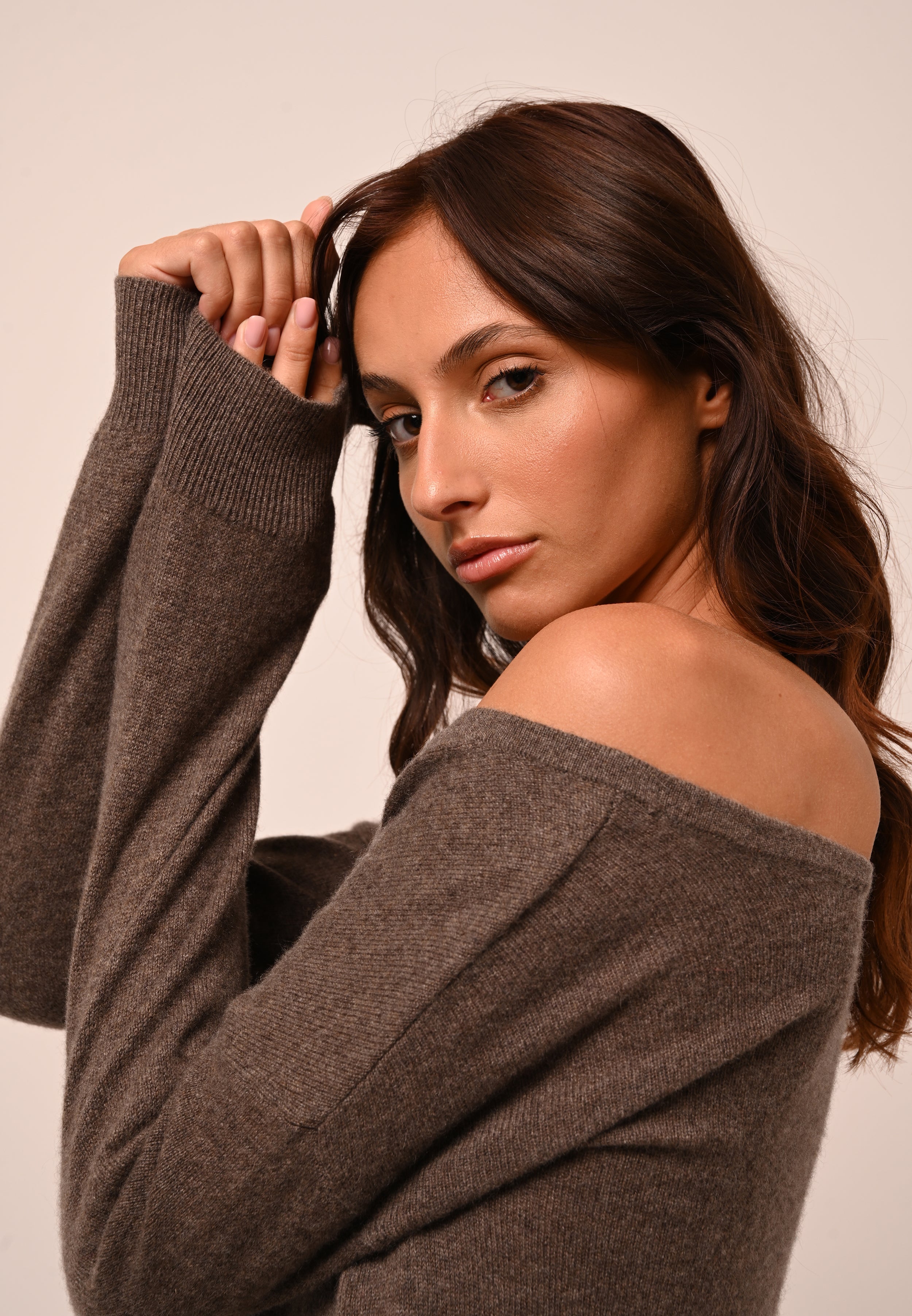 Pull Col Rond - Faraut - Taupe Chiné