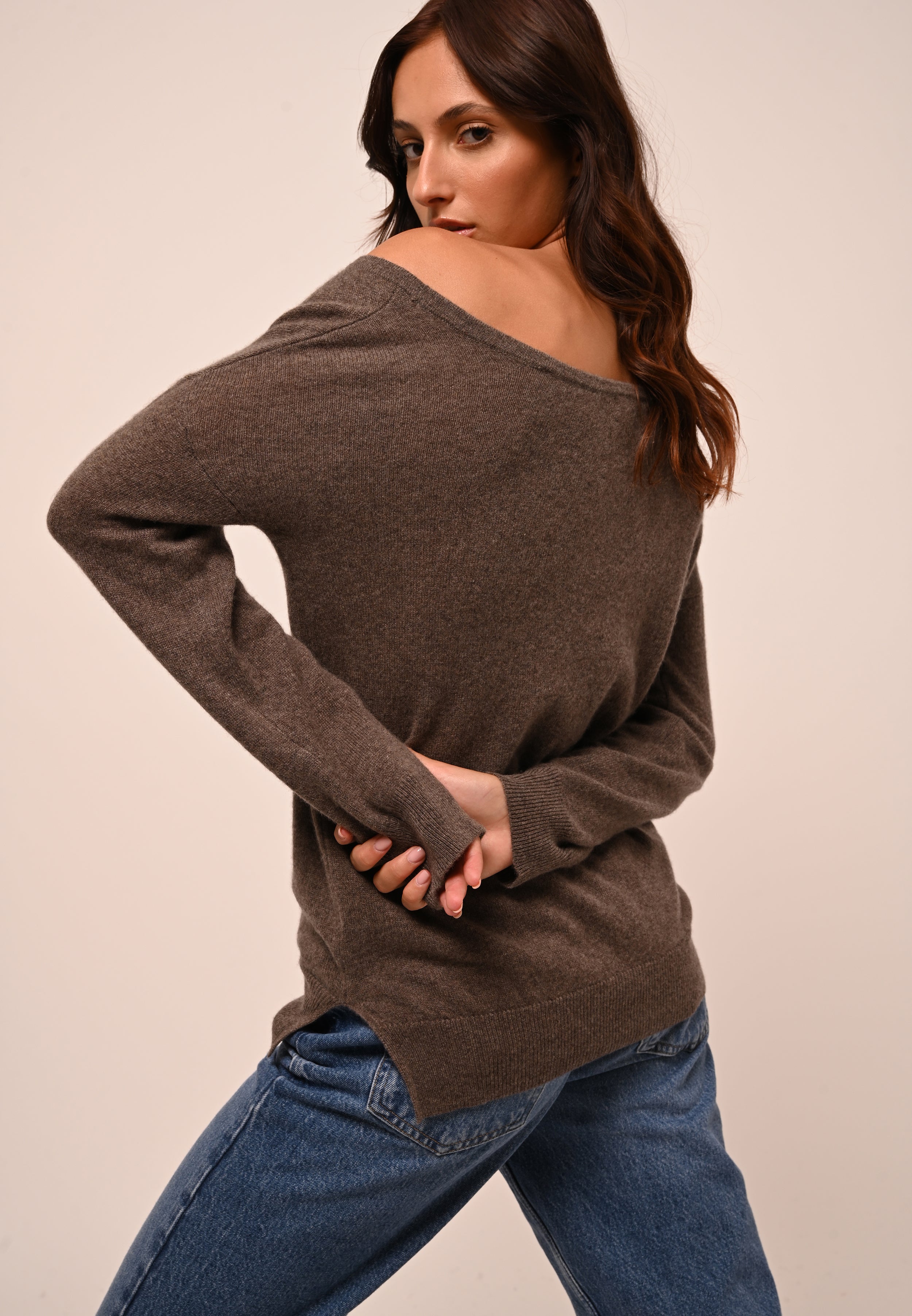 Round-Neck Jumper - Faraut - Heathered Taupe