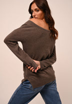Pull Col Rond - Faraut - Taupe Chiné