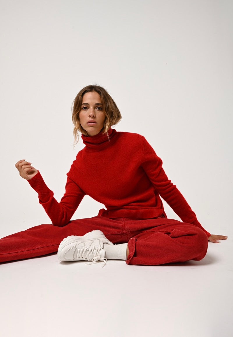 Roll-Neck Jumper - Fornet - Red