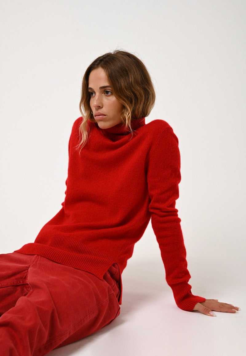 Roll-Neck Jumper - Fornet - Red