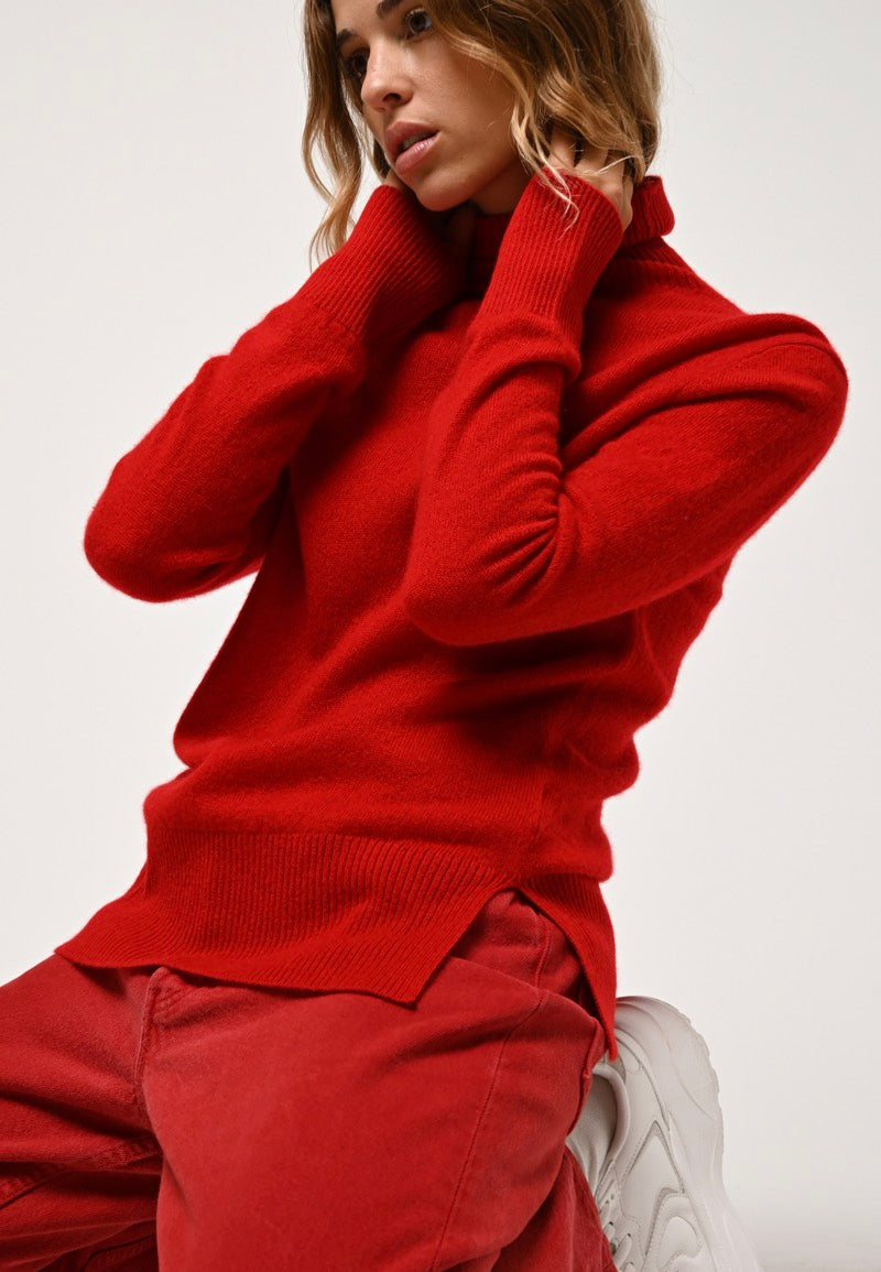 Roll-Neck Jumper - Fornet - Red