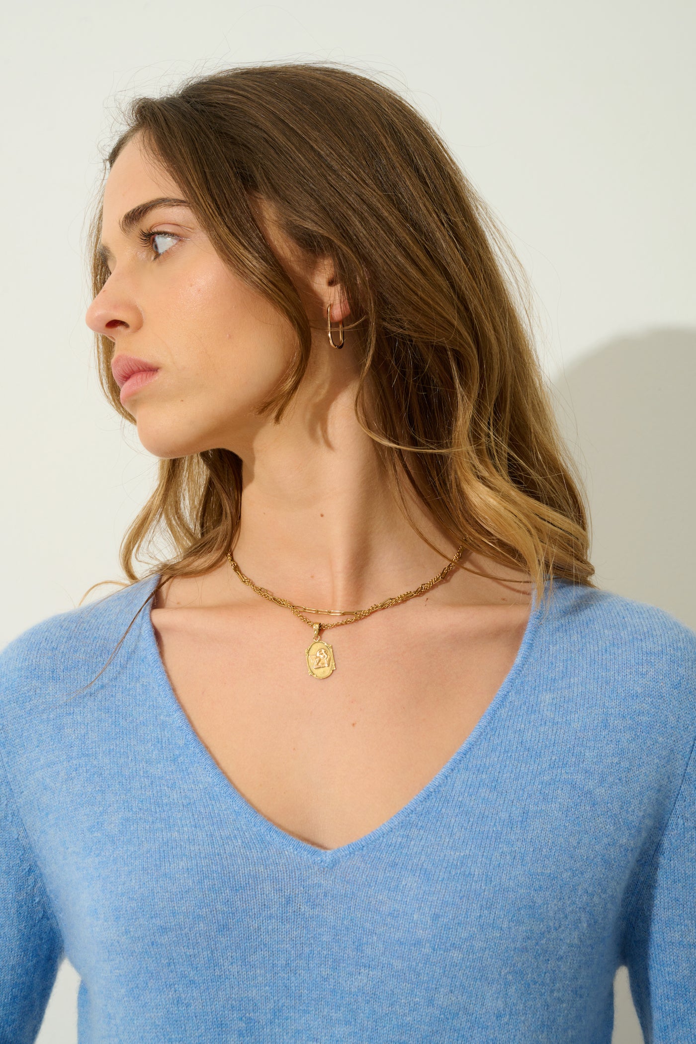V-Neck Sweater - Galise - Sky