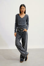 Jersey con Cuello de Pico - Galise - Antracita Jaspeada