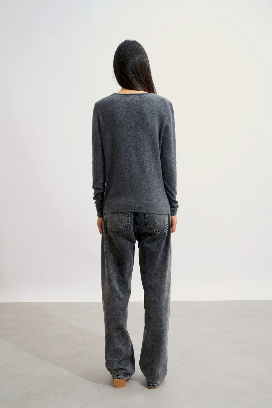 Jersey con Cuello de Pico - Galise - Antracita Jaspeada