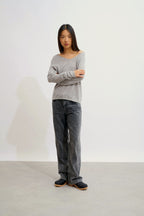 V-Neck Jumper - Galise - Nuage Chiné