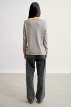 V-Neck Jumper - Galise - Nuage Chiné
