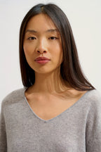 V-Neck Jumper - Galise - Nuage Chiné