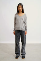 V-Neck Jumper - Galise - Nuage Chiné