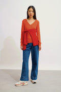 V-Neck Jumper - Galise - Orange