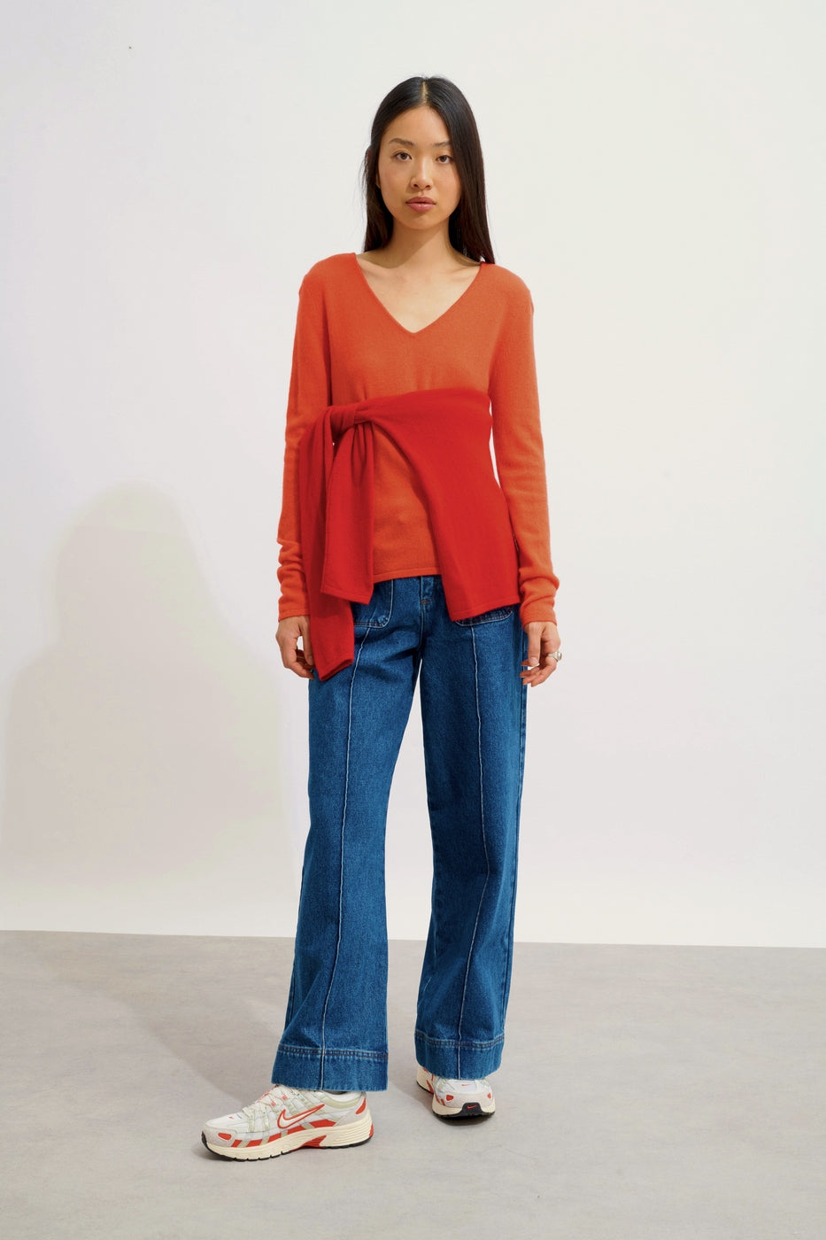 V-Neck Jumper - Galise - Orange