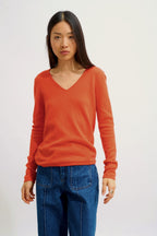 V-Neck Jumper - Galise - Orange