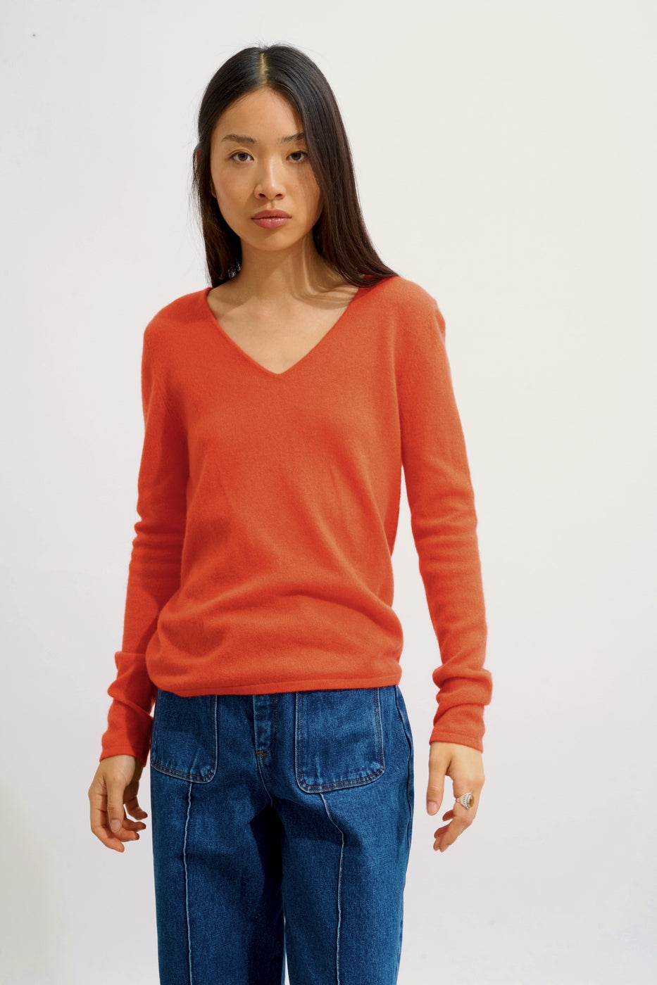V-Neck Jumper - Galise - Orange