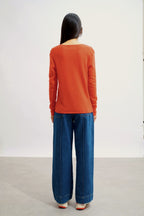 V-Neck Jumper - Galise - Orange