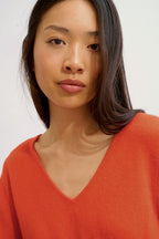 V-Neck Jumper - Galise - Orange