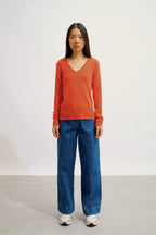 V-Neck Jumper - Galise - Orange
