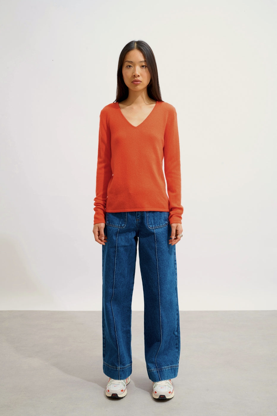 V-Neck Jumper - Galise - Orange