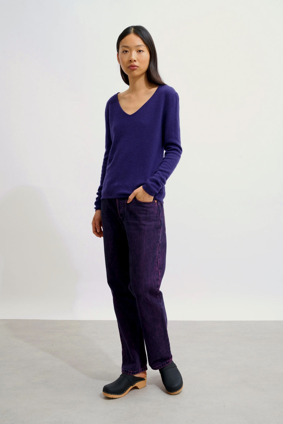 V-Neck Jumper - Galise - Purple