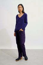 Pull Col V - Galise - Purple