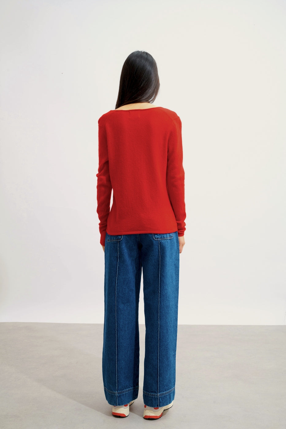 Pull Col V - Galise - Rouge