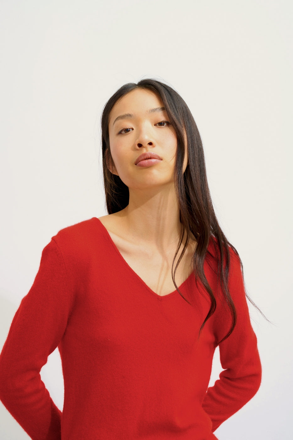 Pull Col V - Galise - Rouge