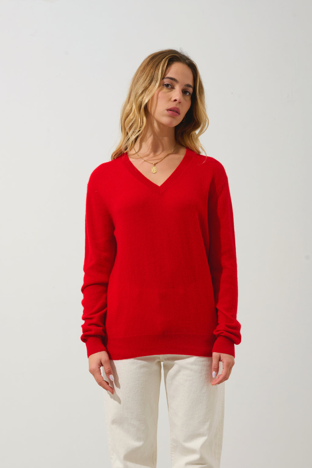 Pull Col V - Gardoria - Rouge