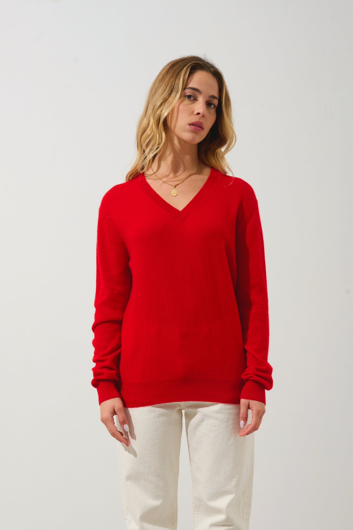 Pull Col V - Gardoria - Rouge