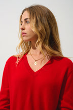 Pull Col V - Gardoria - Rouge