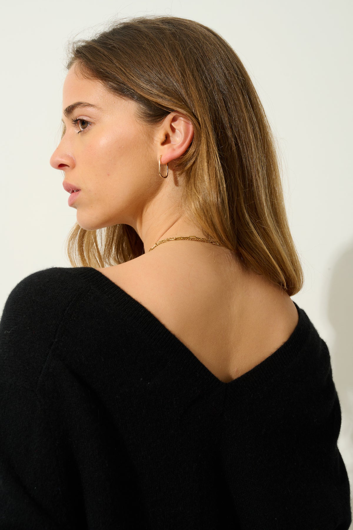 V-Neck Jumper Front And Back - Giegn - Black