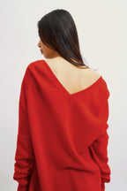 V-Neck Jumper Front And Back - Giegn - Red