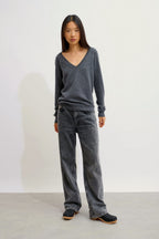 Pull Col V - Giusalet - Anthracite Chiné