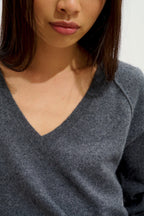 Pull Col V - Giusalet - Anthracite Chiné