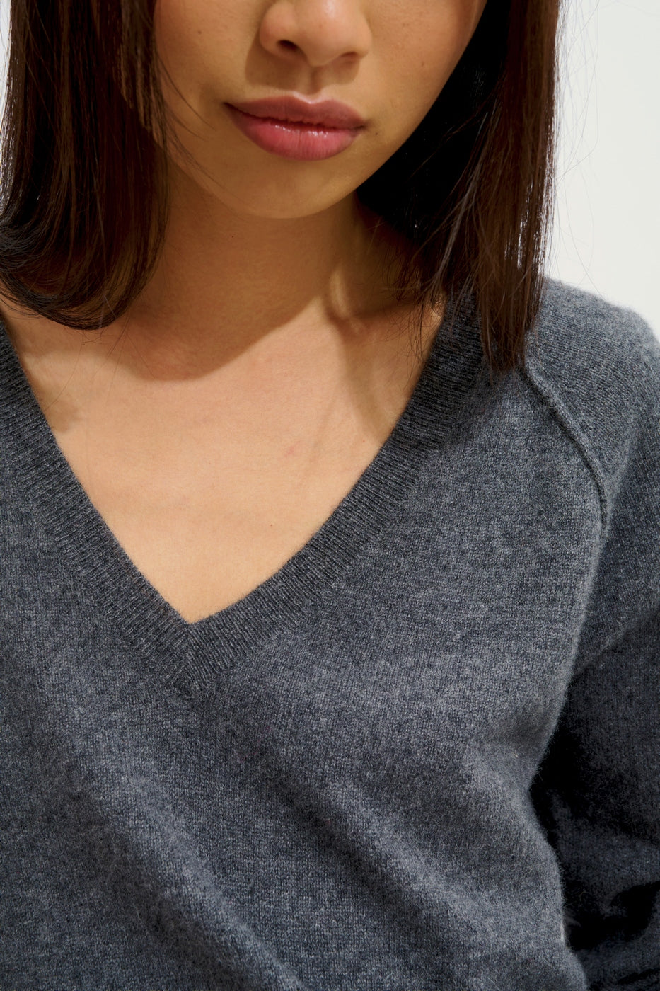 Pull Col V - Giusalet - Anthracite Chiné