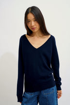 V-Neck Jumper - Giusalet - Navy