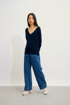 V-Neck Jumper - Giusalet - Navy