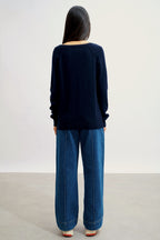 V-Neck Jumper - Giusalet - Navy