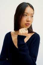 V-Neck Jumper - Giusalet - Navy