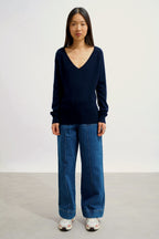V-Neck Jumper - Giusalet - Navy