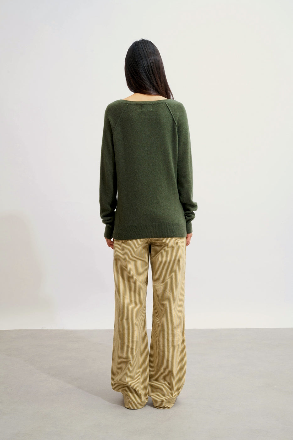Jersey de cuello en V - Giusalet - Caqui