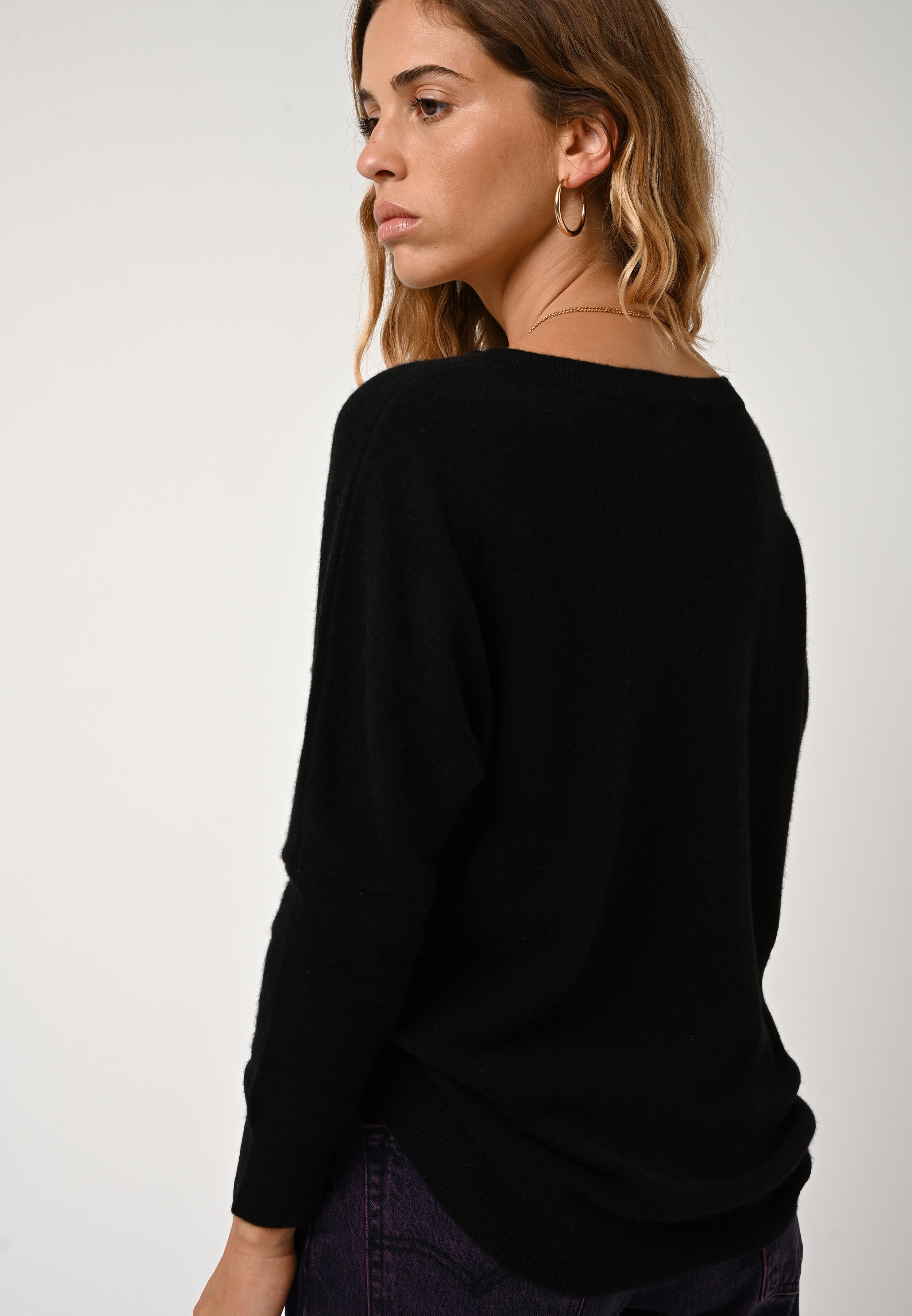 Pull Chauve Souris Goléon - Noir - 100% Cachemire 2 Fils