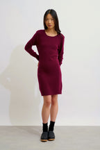 Vestido de cuello redondo - Armet - Burdeos