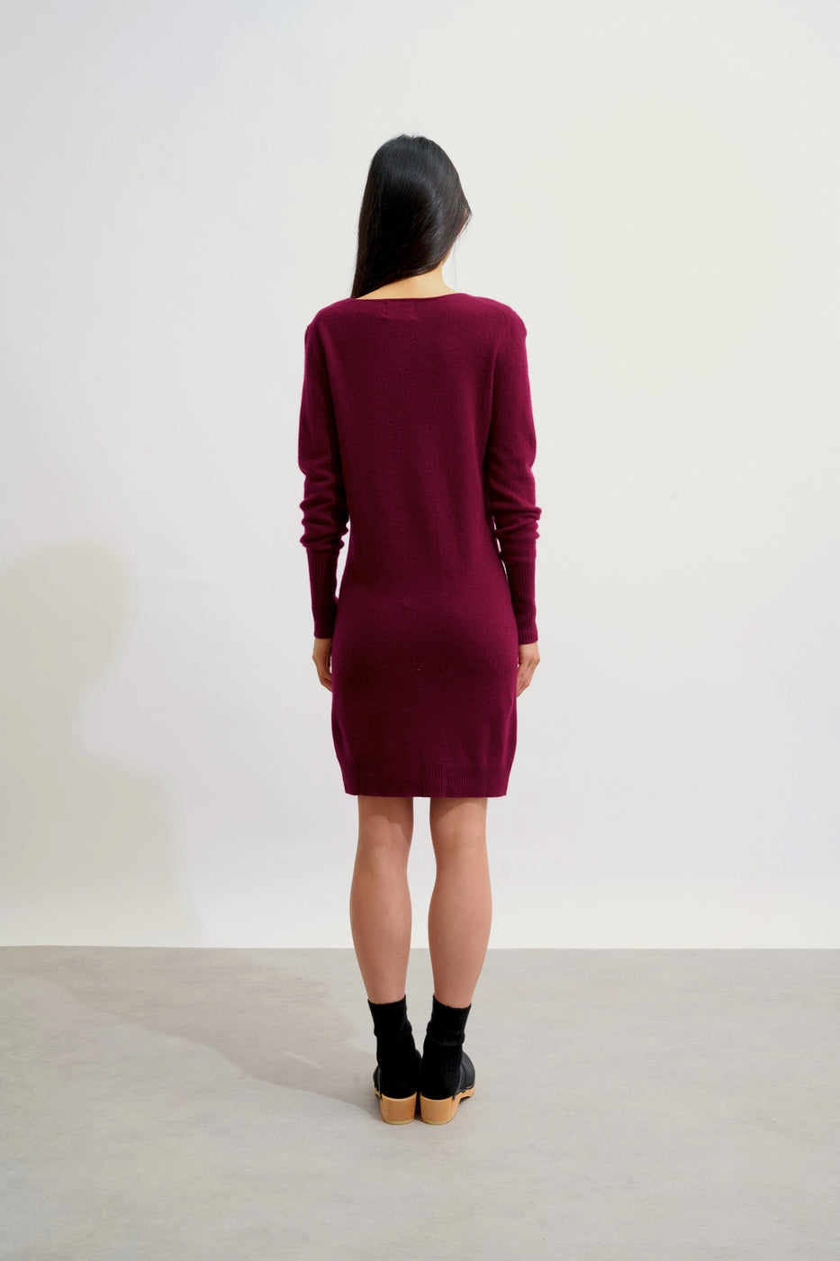 Vestido de cuello redondo - Armet - Burdeos
