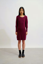 Vestido de cuello redondo - Armet - Burdeos