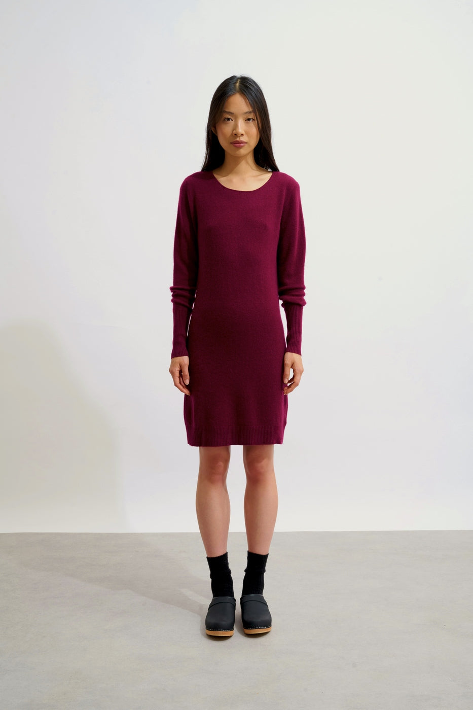 Vestido de cuello redondo - Armet - Burdeos